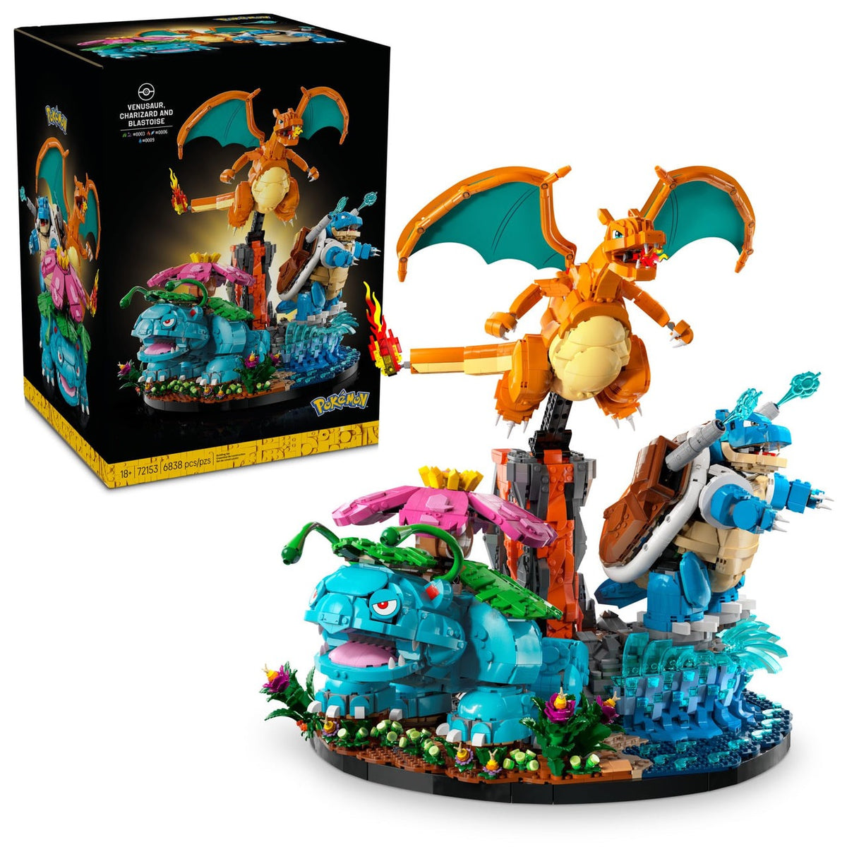 Venusaur, Charizard and Blastoise (6838+ pcs)